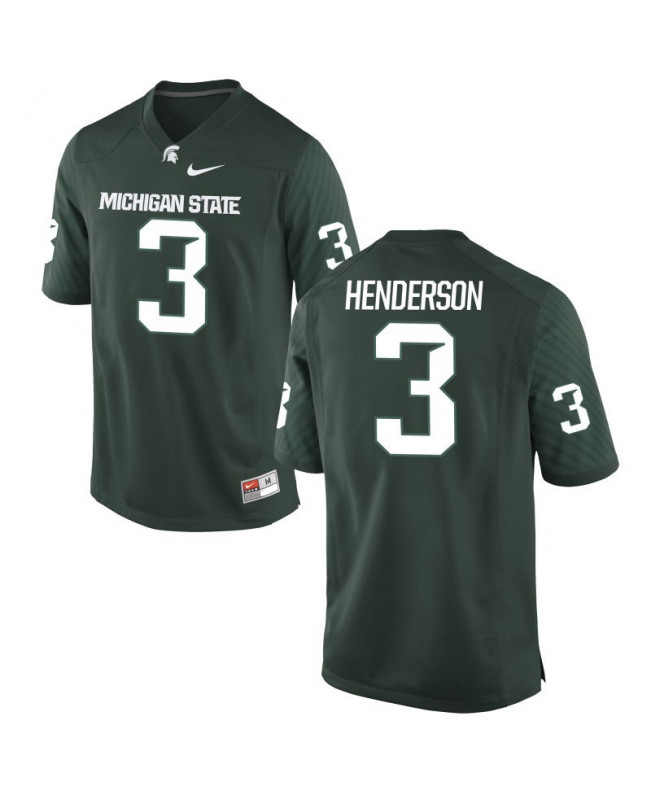 Men's Michigan State Spartans #3 Xavier Henderson NCAA Nike Authentic Green College Stitched Football Jersey EO41T38VM